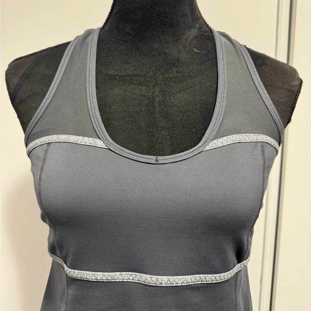 Lululemon Racerback Mesh Tank Top Grey - Picture 4 of 8
